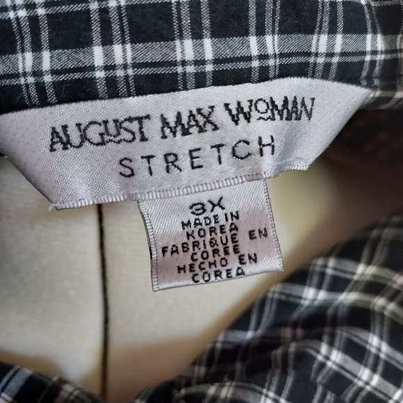 August Max Woman black and white plaid shirt - Picture 5 of 5